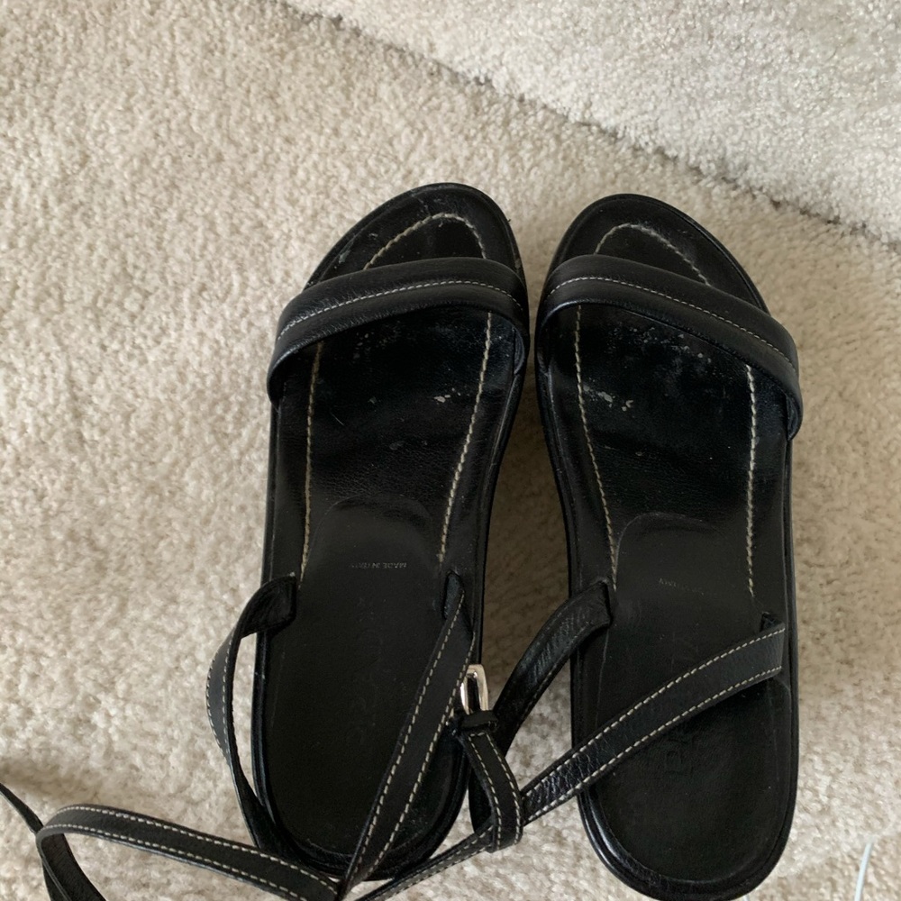 PRADA Black Wedge Sandals - Picture 5 of 10